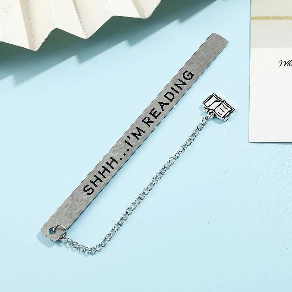 Stainless steel text bookmark with pendant, exquisite and simple student birthday gift, teacher gift, and gratitude gift. image 3
