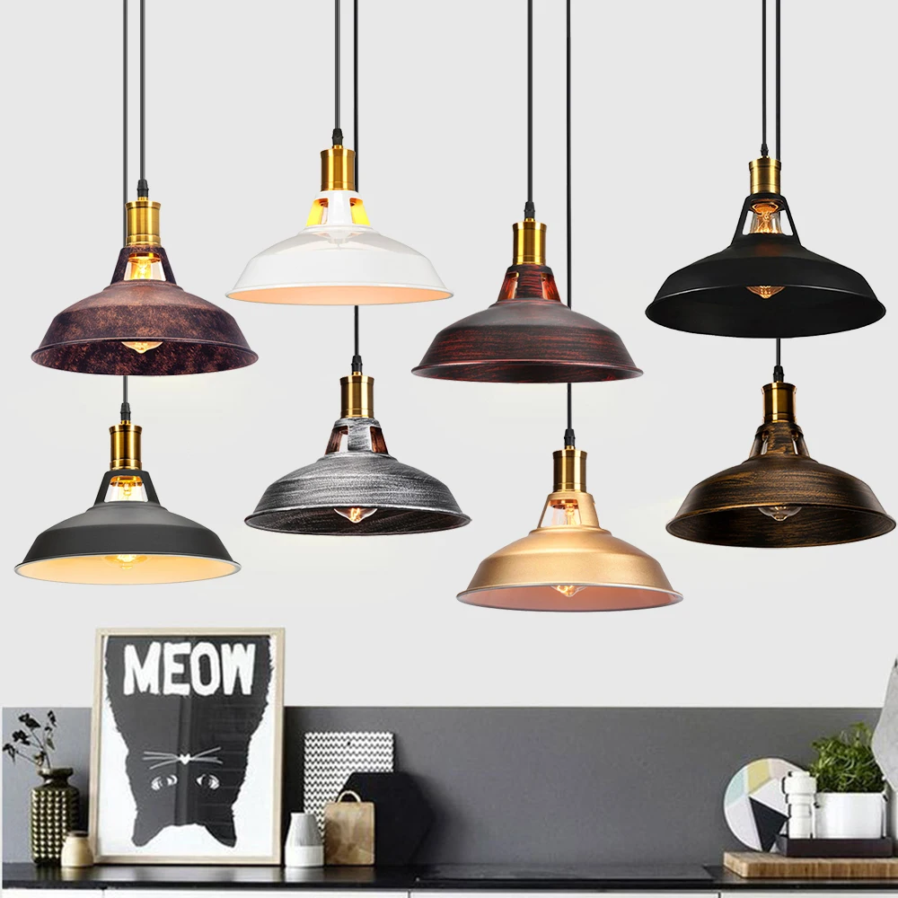 

Vintage Rustic Pendant Light Loft Retro Chandelier Pendant Lamp E27 Industrial Hanging Light Dome Shade for Living Room Kitchen