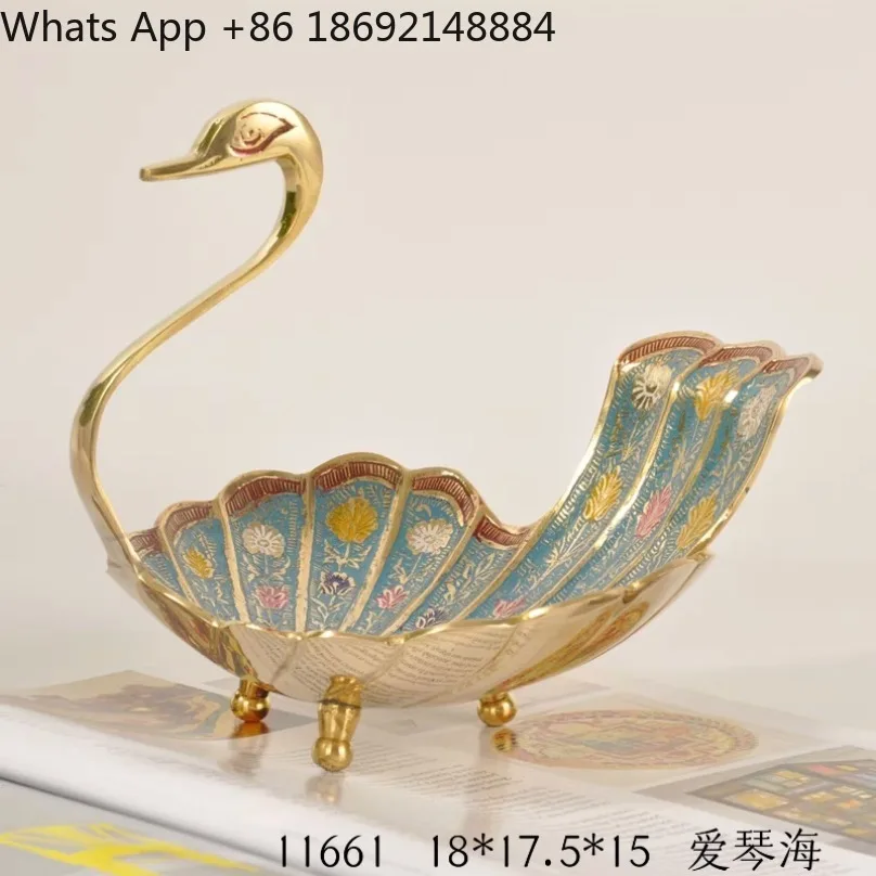 Brass Multi‑Purpose Storage Tray Fruit Snack Dish Jewelry Key Holder European Style Home Dining Table Decorative Ornament