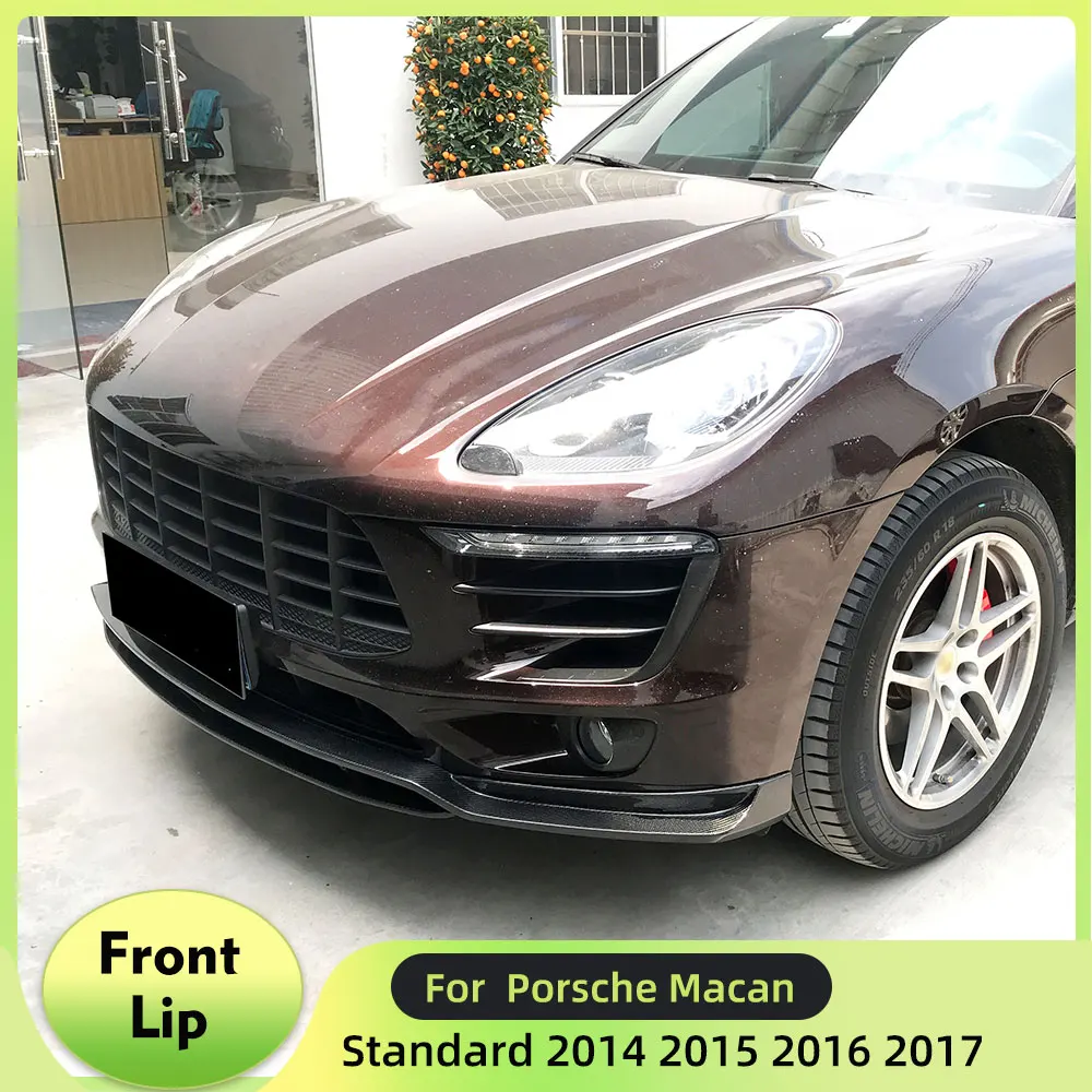 Carbon Fiber Front Bumper Lip Spoiler Splitters For Porsche Macan Standard 2014 2015 2016 2017 Front Bumper Lip Spoiler