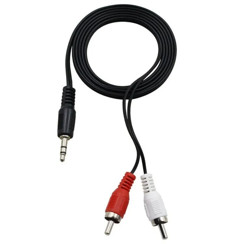 Kabel audio 1M 3,5 mm Stereo Jack męski do 2 męskich RCA Aux Kabel do PC MP3 TV VCR DVD Głośniki Laptop Kabel audio wideo