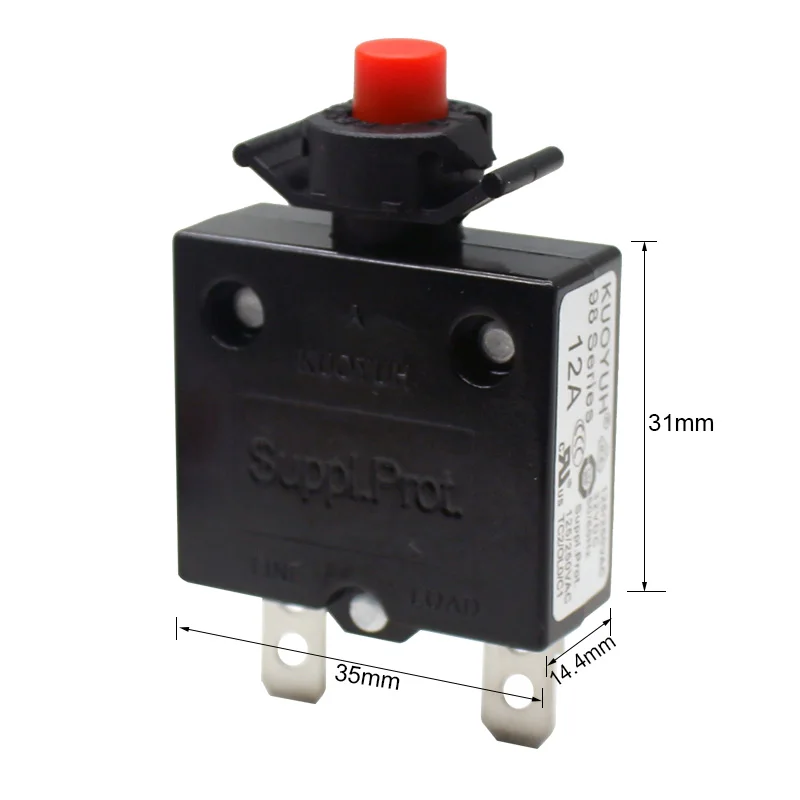 KUOYUH 98 Series 12A Red Button Solar Panel Circuit Breaker