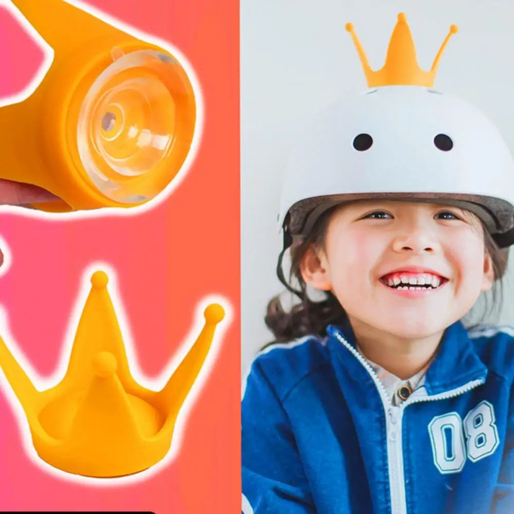 Helmet Crown Cute with Suction Cup for Kids Silicone Decor Motorcycle for Kids