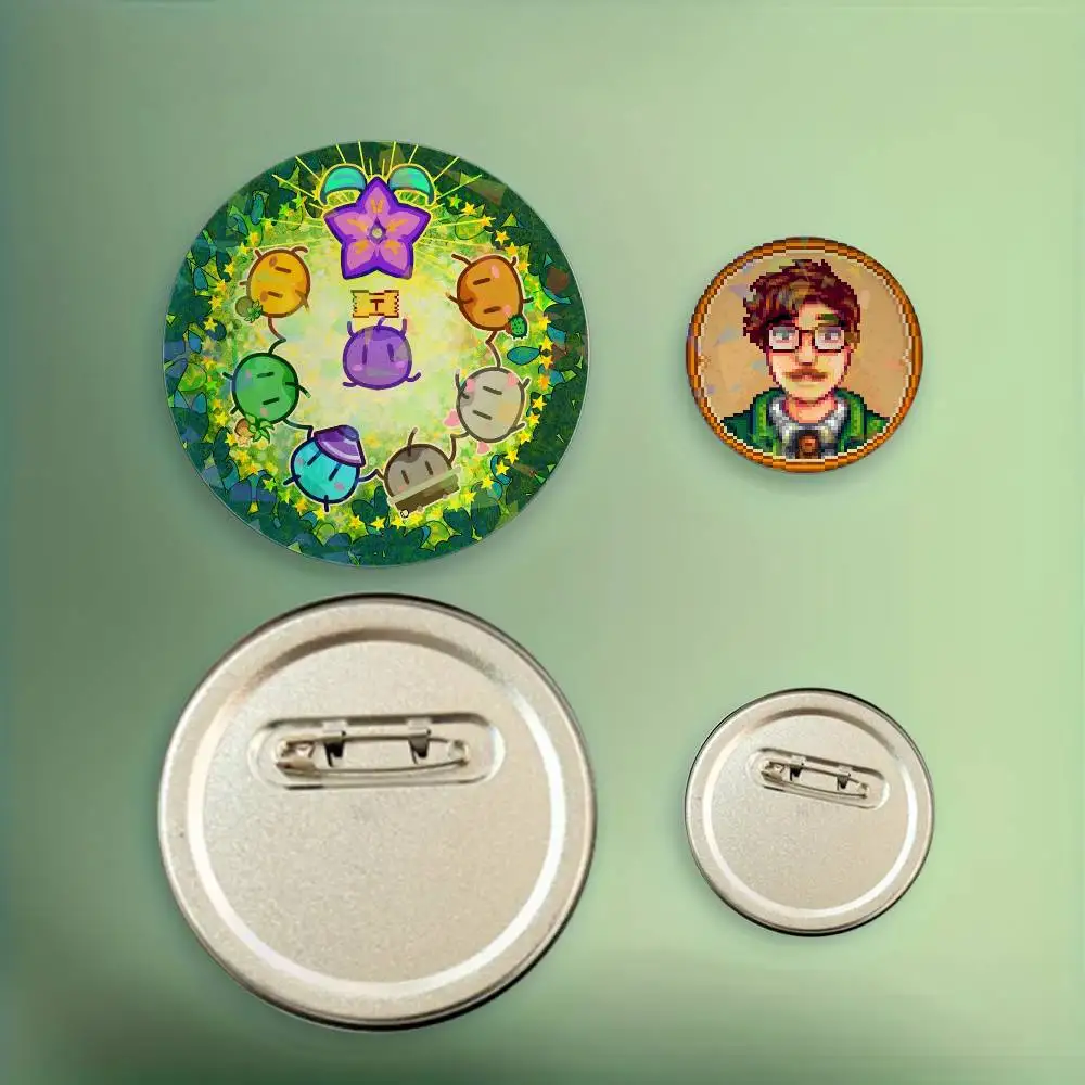 Game S-stardews V-valleys Cosplay Costume Badge Laser Process Pin Tinplate Brooch Anime Prop Xmas Gift view 2