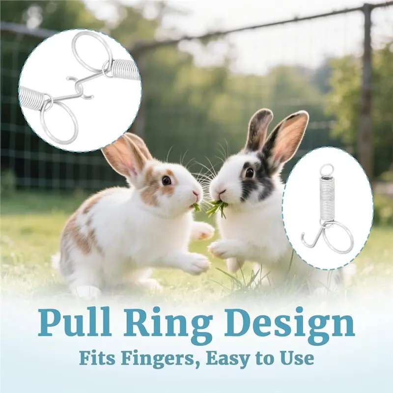 A20F-Multi-Functional Metal Finger Spring Latch Hook 50 Pack For Dog Crate For Fixing For Cage Door Cat Door Lock