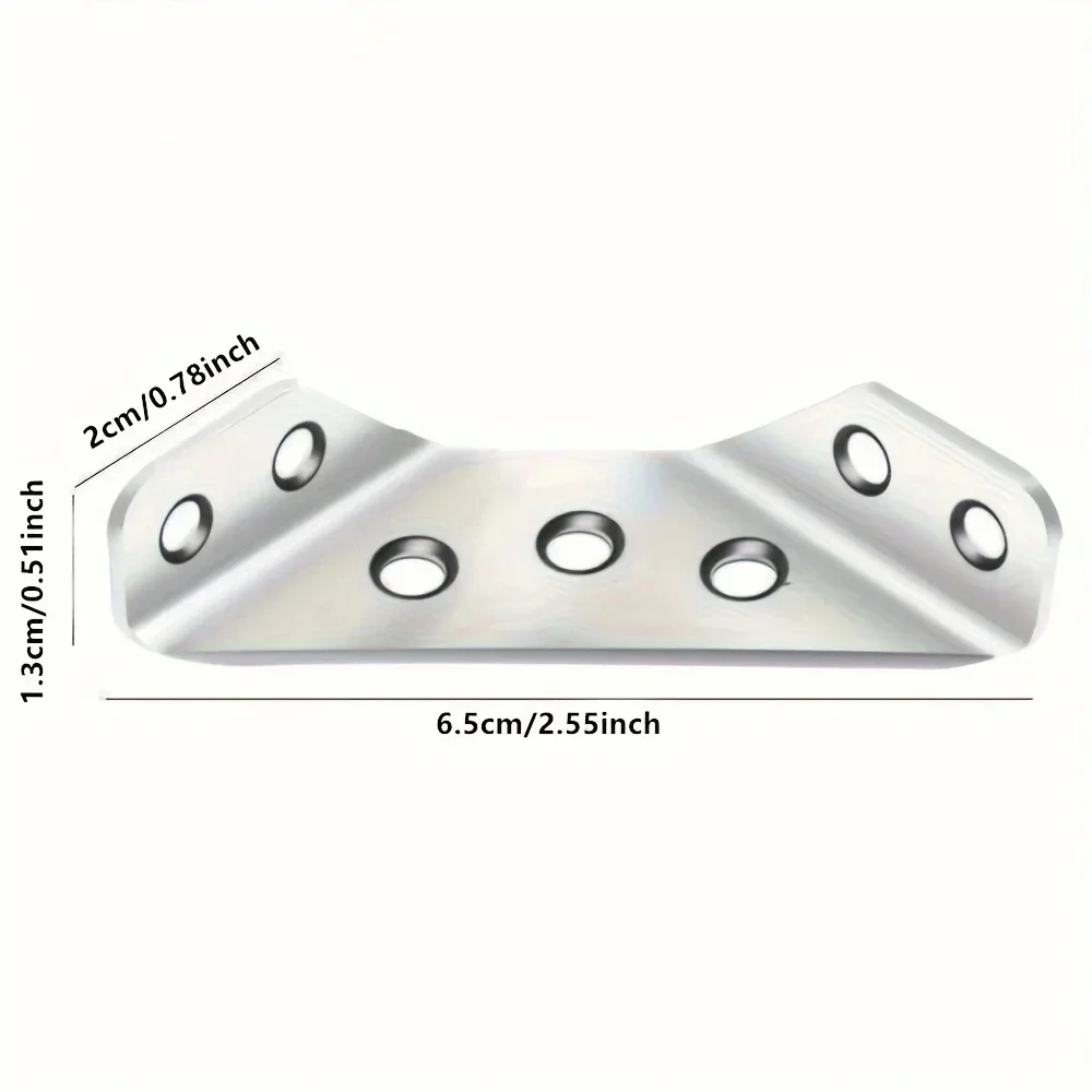 Universal Furniture Corner Connector Stainless Steel Corner Bracket for Cabinet Angle Shelf Support Fixed Bracing Kit with Screw