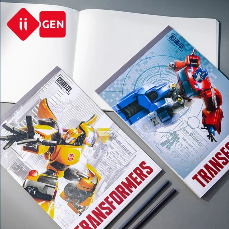 Iigen Transformers-Cuaderno de bocetos en blanco para niños, libro de dibujo grueso para guardería, papelería, regalo de cumpleaños y Navidad para niño