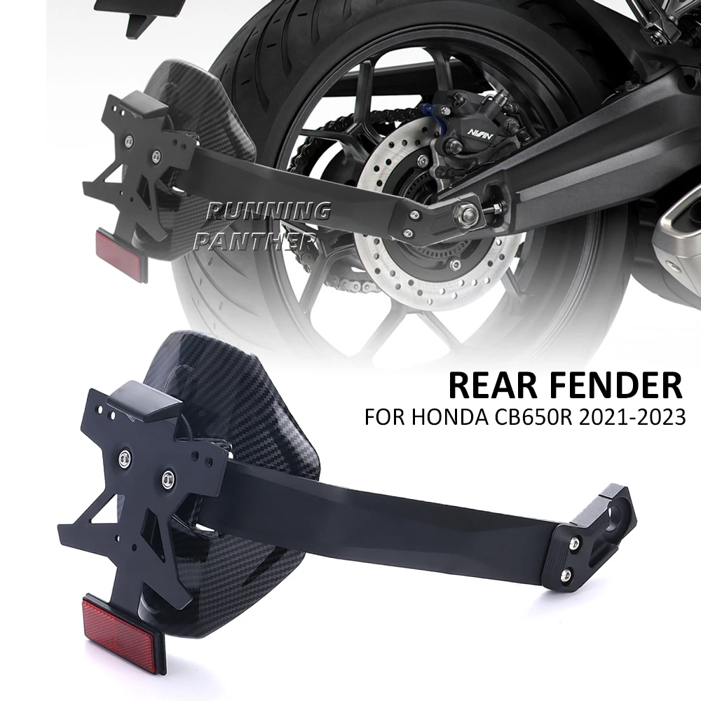 

NEW For Honda CB650R CB 650 R CB 650R 2021 2022 2023 Motorcycle Rear Wheel Mudguard Fender With License Plate Holder LED Light