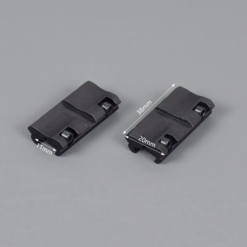 2pcs Low Profile Converter 11mm to 20mm / 22mm Scope Ring Mount Adapter For Dovetail Weaver Picatinny Rail Hunting Part