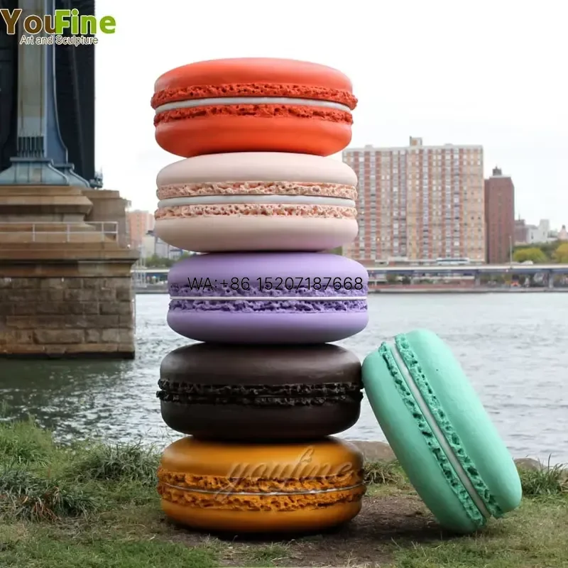 Wmwmnu Large Size Fiberglass Resin Macaron Sculpture for Home or Hotel Decor