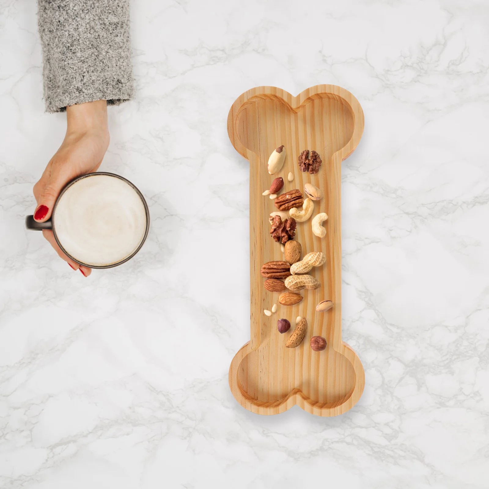 Bone Tray Coffee Table Decor Dog Bones Snack Bread Dish Dessert Holder Kitchen Tableware Food Party Supplies