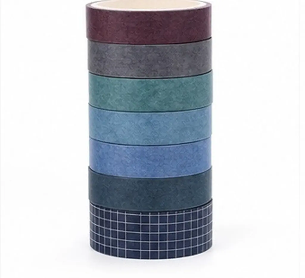Washi Tape 8 Rolls Long Length Strong Adhesion No Residue Decorative Paper Tape for Crafts DIY Scrapbooking