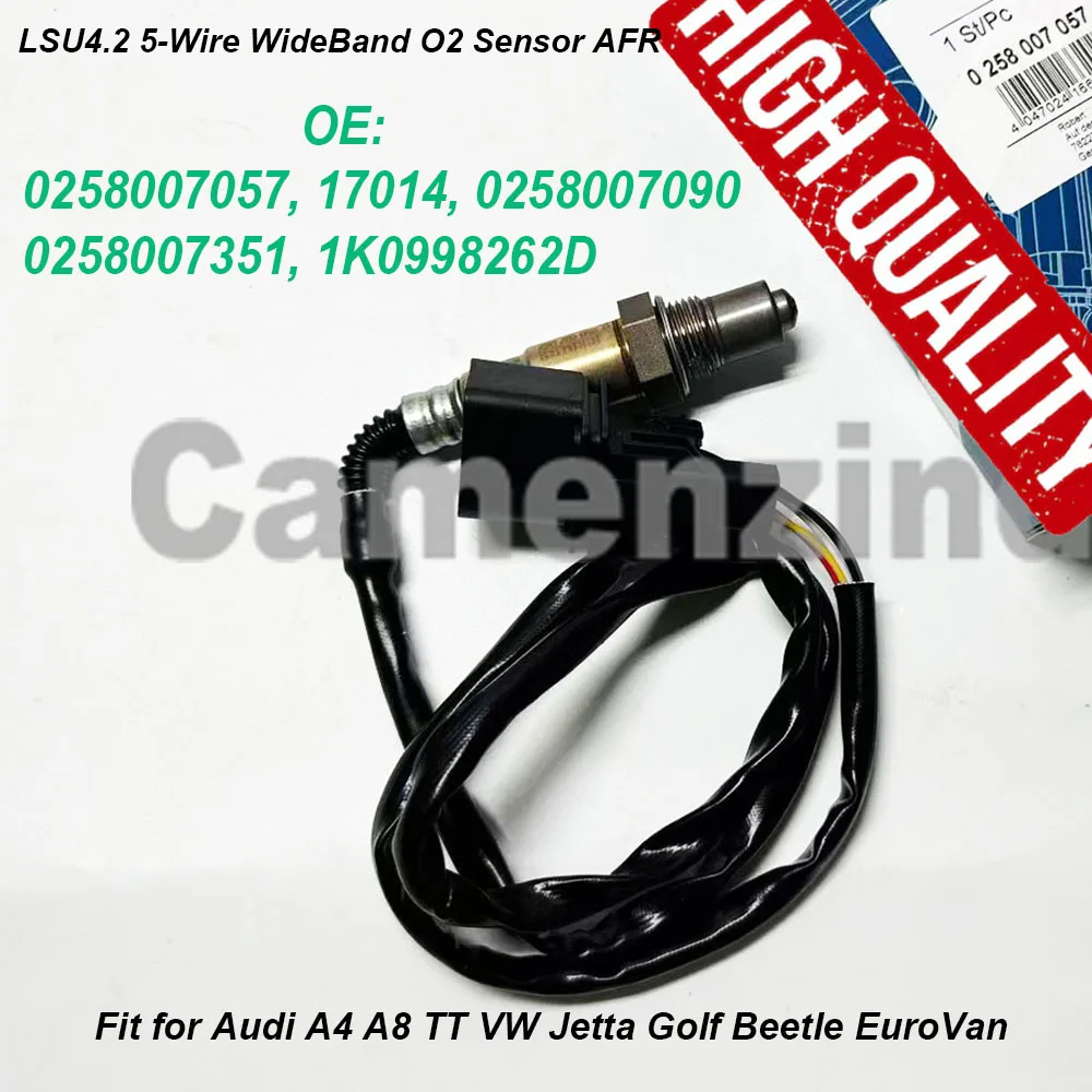

LSU4.2 0258007057 17014 0258007351 1K0998262D 0258007090 5-проводной широкополосный датчик O2 AFR для Audi VW Jetta Audii 1.8L-L4 234-5117