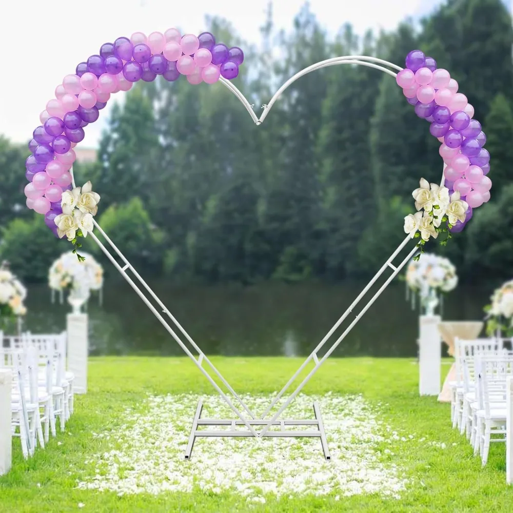 Wedding Arches, Heart Shape Wedding Arches for Ceremony, White Metal Balloon Arch, Birthday Party Decorations, Wedding Arches