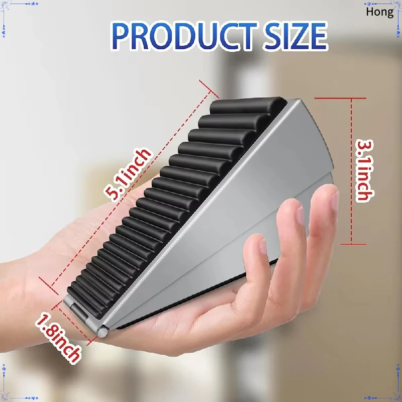 Spring Loaded Heavy Duty Door Stopper - Anti-Collision Door Plug, Windproof Door Wedge and Rubber Door Stop for Home Use