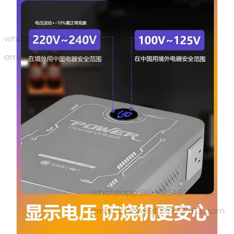With Display Voltage, Transformer 220V To 110V 100V Voltage Converter
