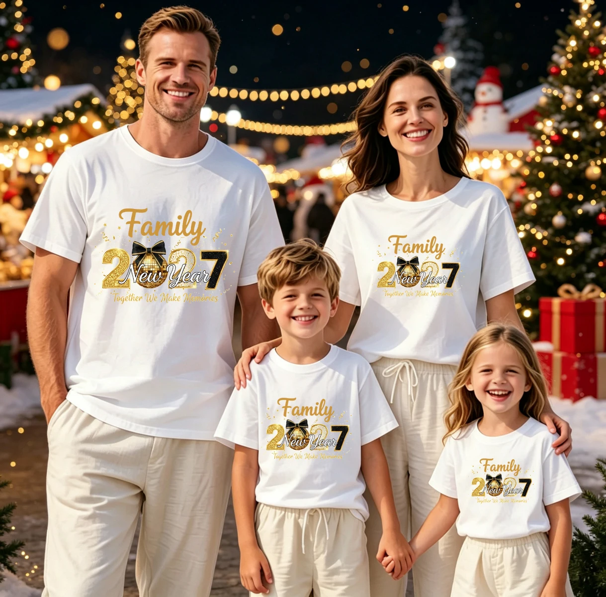 Family New Year 2027 We Make Memories New Year Family T-Shirt - Funny New Year Family Matching  Party kids Tshirt