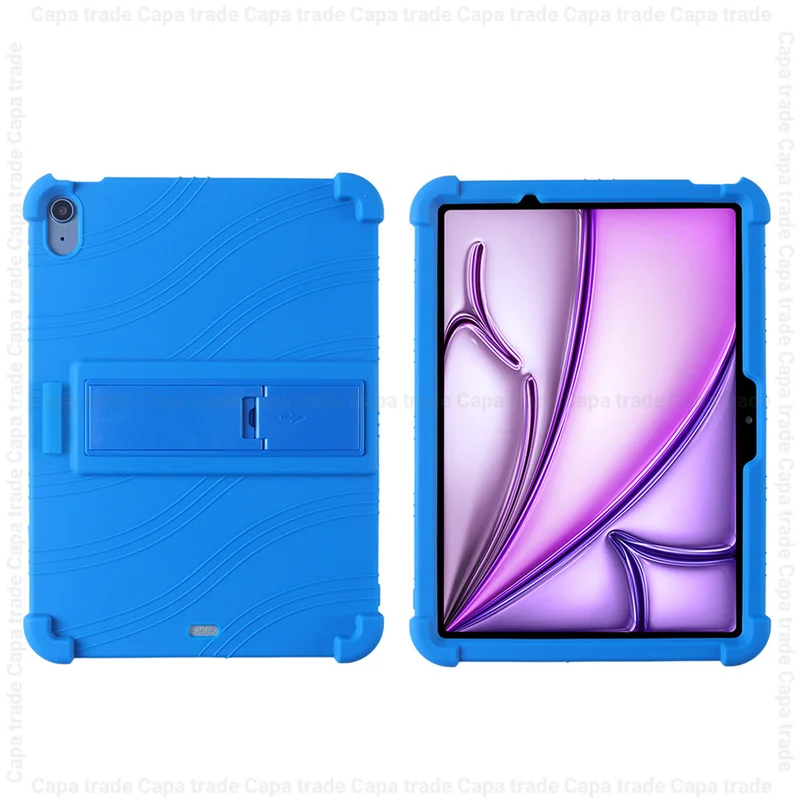 Coque fine antichoc en silicone souple avec support arrière, pour iPad Air 11 pouces (2024) M2, A2902, A2899