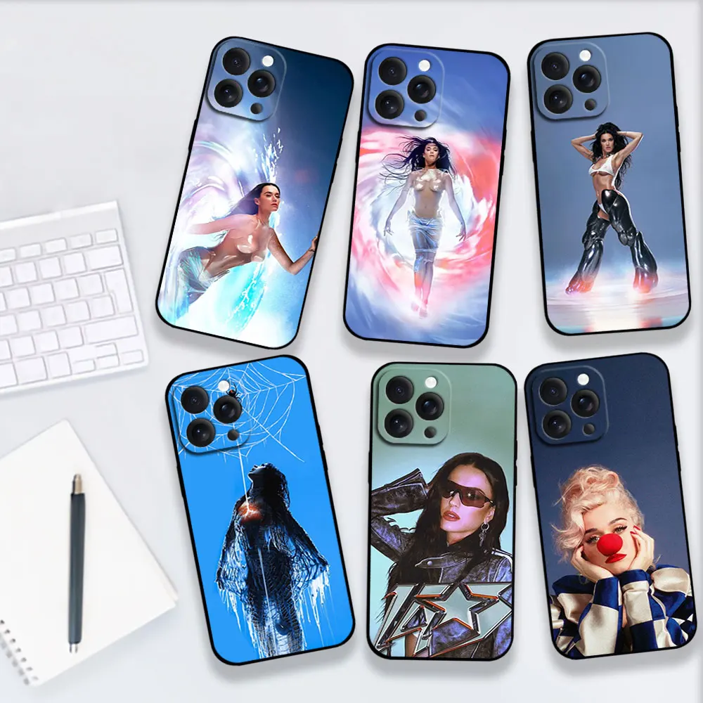 Singer For iPhone 11 12 13 14 15 16 Pro Max Plus Matte Soft Silicone phone Case K-Katy Perry 143 Ultra Thin Black Cover