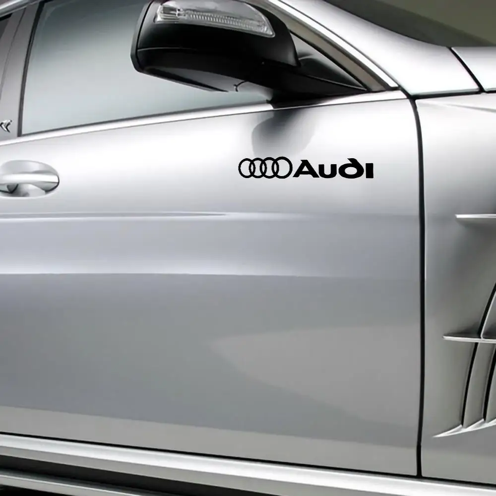 2pcs Car Body Emblem Stickers Trunk Window Badge Decoration Decal For Audi Sline A4 B8 8P Q3 Q5 Q7 Q1 A3 A5 A7 A1 A2 Accessories
