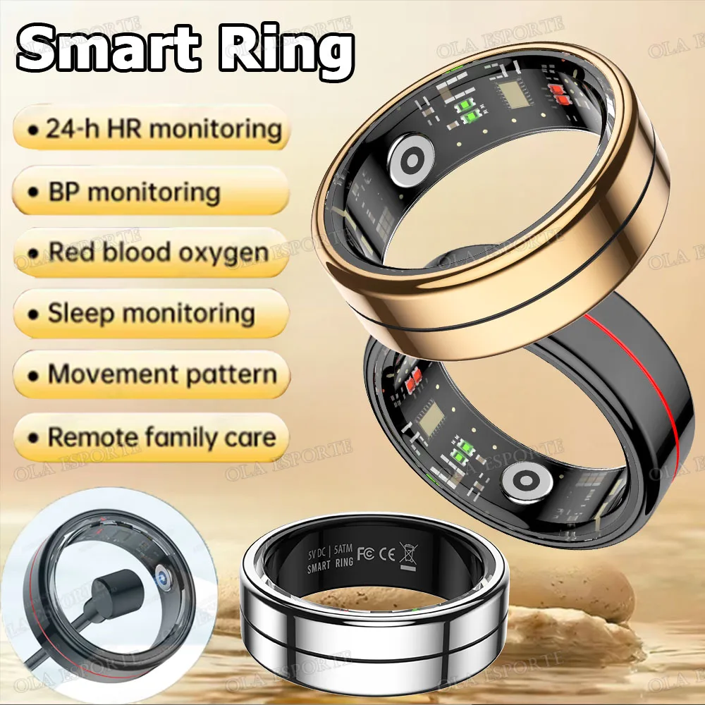 

Smart Ring Men Women Sleep Heart Rate Blood Oxygen Monitor Smartring IP68 & 5ATM Waterproof Smartring Multi Sports Modes Rings