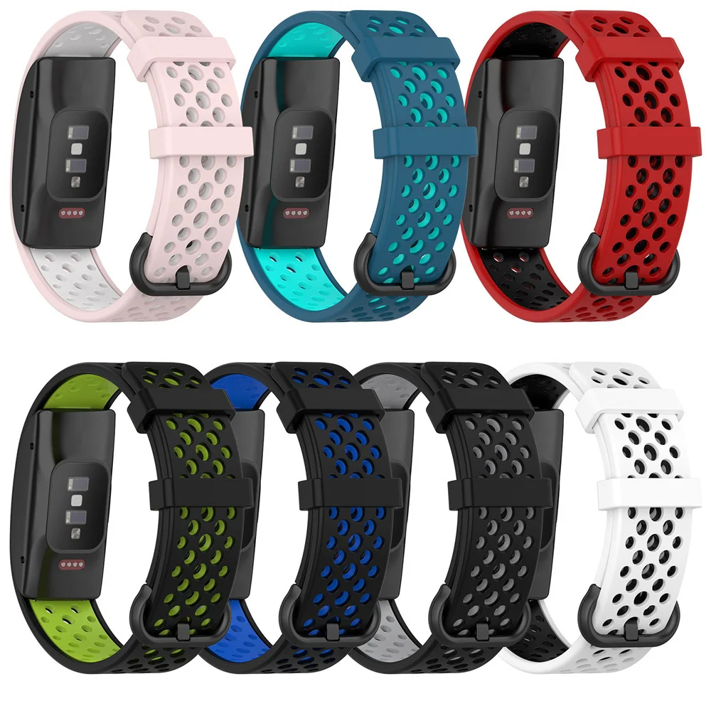 Adjustable Dual Color Strap 25.5cm Silicone Watch Band with Buckle For Halo 1st Generation Smart Watch Wristband