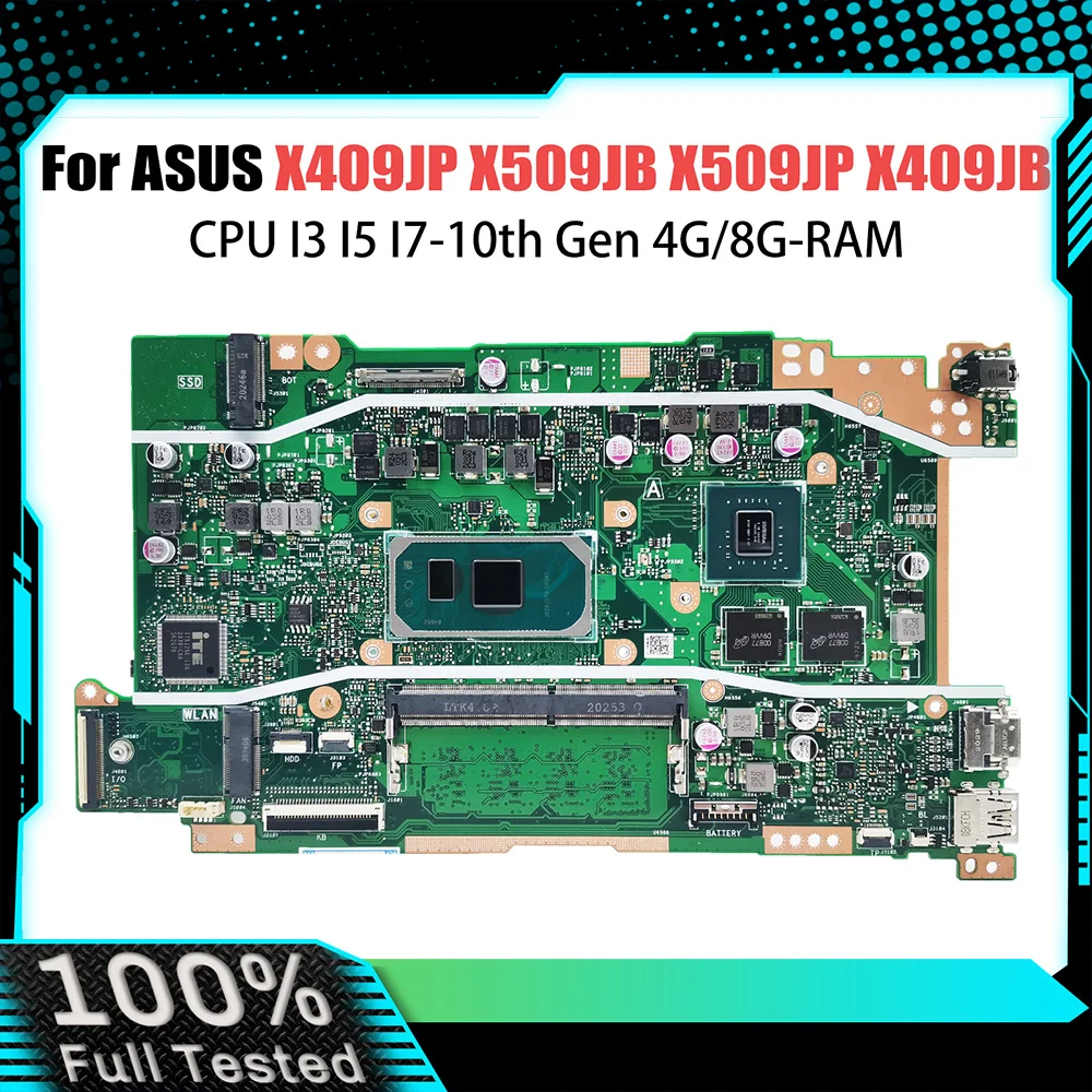 X409JP Laptop Motherboard For ASUS X509JB X509JP X409JB R409J P1510CJA Notebook Mainboard CPU I3 I5 I7-10th Gen 4G/8G-RAM 920MX