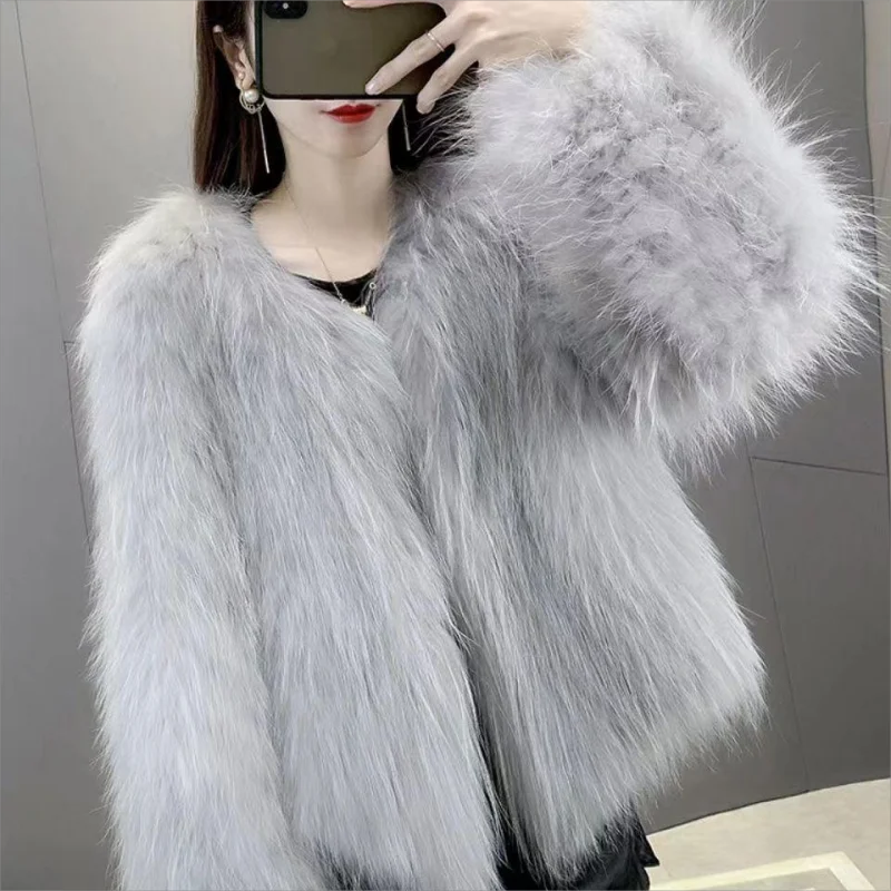 

Faux Fur Coat 2024 Autumn/Winter Coat Women New High Imitation Fox Fur Fake Fur Short Coat Korean Fashion Women Jacket