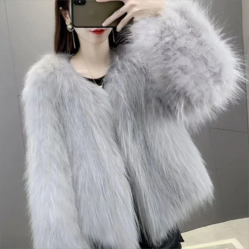 Kunst pelz Mantel Herbst/Winter Mantel Frauen neue hohe Imitation Fuchs Fell Kunst pelz Kurz mantel koreanische Mode Frauen Jacke