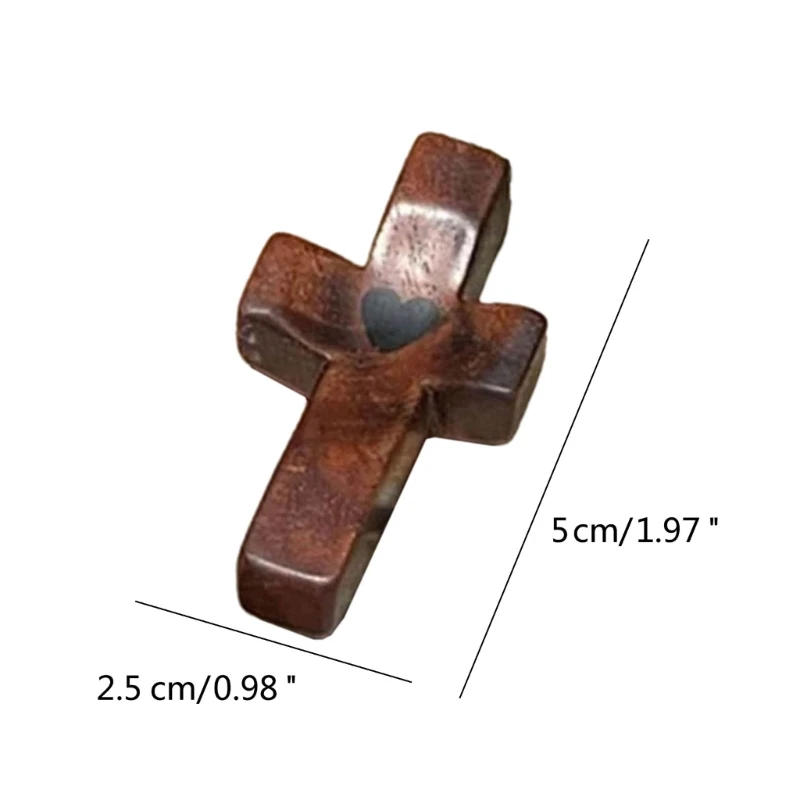 Tasca portatile in legno con croce portatile che tiene la croce per la preghiera uomini di piccole dimensioni la chiesa cristiana attraversa il