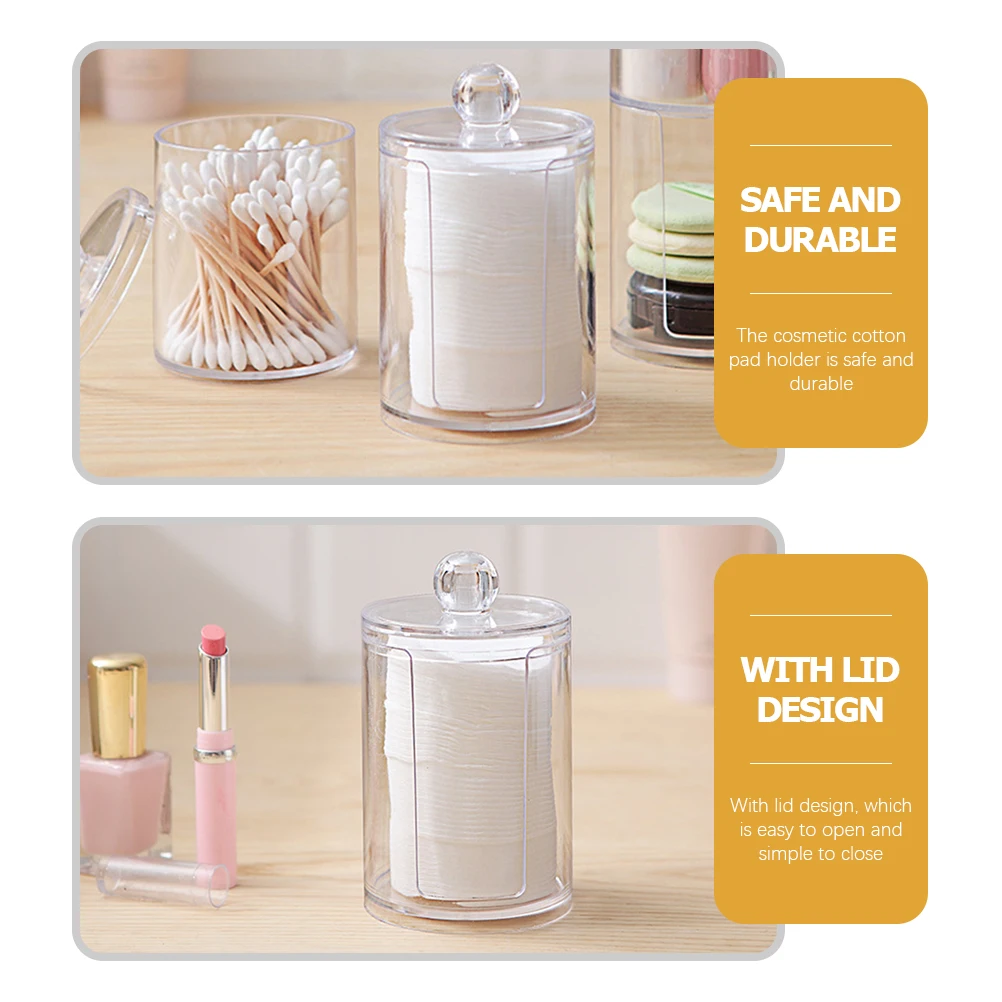 

Round Cotton Pads Holder Transparent Plastic Storage Box Container Dispenser Dustproof Moistureproof Insect Proof for Makeup
