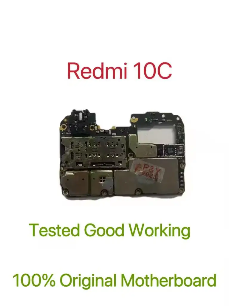 Motherboard tidak terkunci versi Global untuk Redmi 10C kerja baik pelat sirkuit teruji penuh papan logika utama untuk Redmi 10C