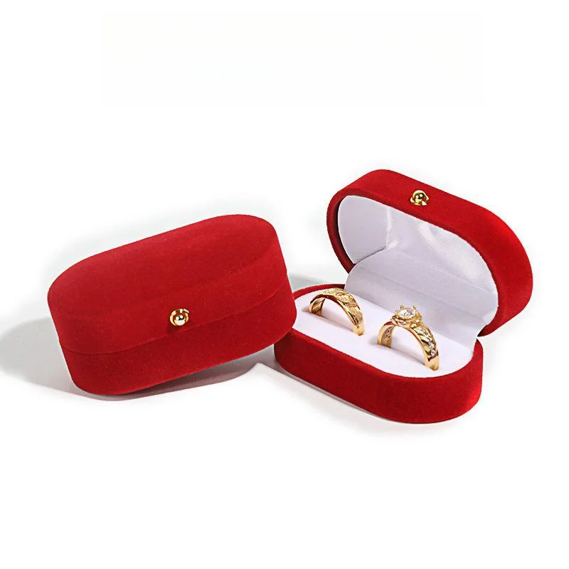 Velvet Wedding Ring Pair Box, Elegant Storage Solution