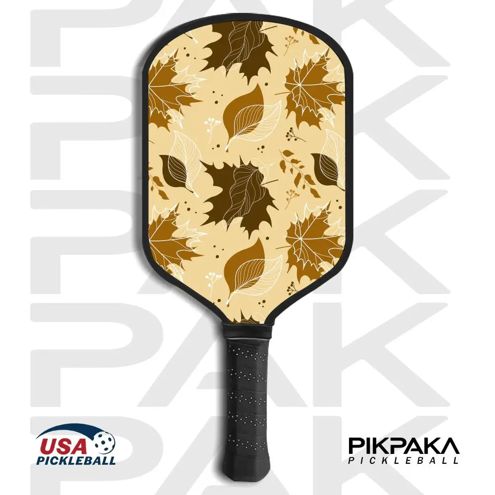 

Fall Maple Leaf Print Pickleball Paddle USAPA Approved T700 Carbon Fiber Unibody Thermoformed with 16MM Honeycomb CorePower&Spin