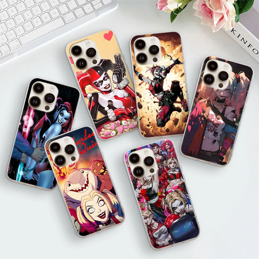 Harley Quinn Case for Apple iPhone 13 15 11 12 Mini 14 Pro Max X XS 7 8 Plus XR Transparent Silicone Mobile Phone Bag Cover