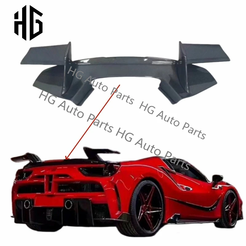 Upgrade To Msy Style Carbon Fiber Rear Bumper Car Lip Spoiler Auto Parts For Ferrari 488 GTB/Spider Mansori Style Tail Spoiler