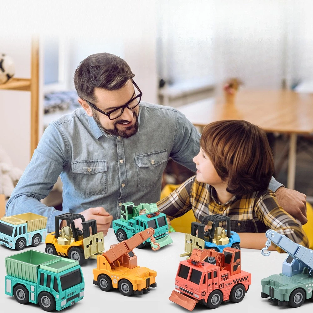 

Children's Toys 1:64 Colorful Mini Alloy Pull Back Construction Vehicle Model Construction Engineering Car Team Toys