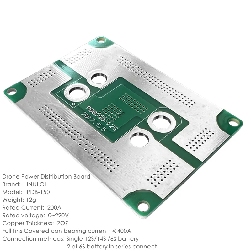 INNLOI 6S 12S 14S Drone Power Distribution Board 200A 400A For Large Current PCB Heavy Payload Flight Plat Form Agricultural UAV