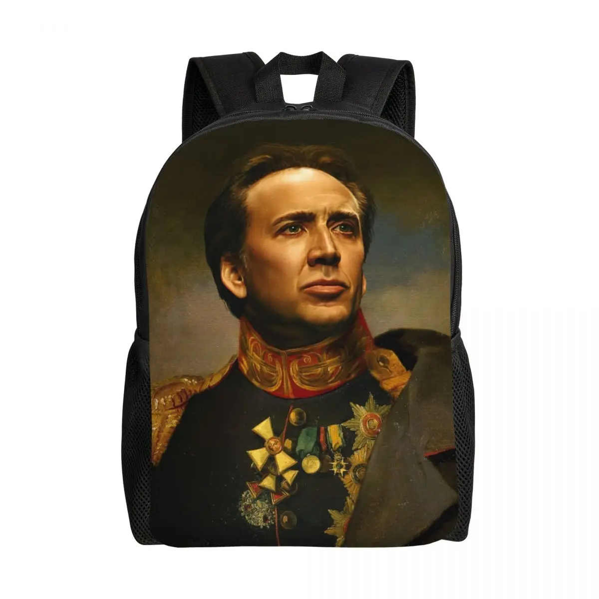 Mochilas Saint Nicolas Cage para homens e mulheres, 3D Print, Meme engraçado, escola, faculdade, bolsas de viagem, mochila de grande capacidade