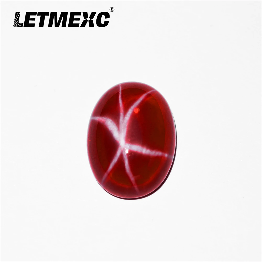 

LETMEXC Lab Created Oval Cabochon 5# Ruby Stone Synthetic Star Ruby Gem Price Loose Gemstone For Jewelry Wax Casting