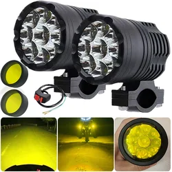 Additional Led Headlights For Motorcycle Spotlights 12-80V High/Low/Strobe Auxiliary Long Range Round ATV E-Bike Moto Fog Lights