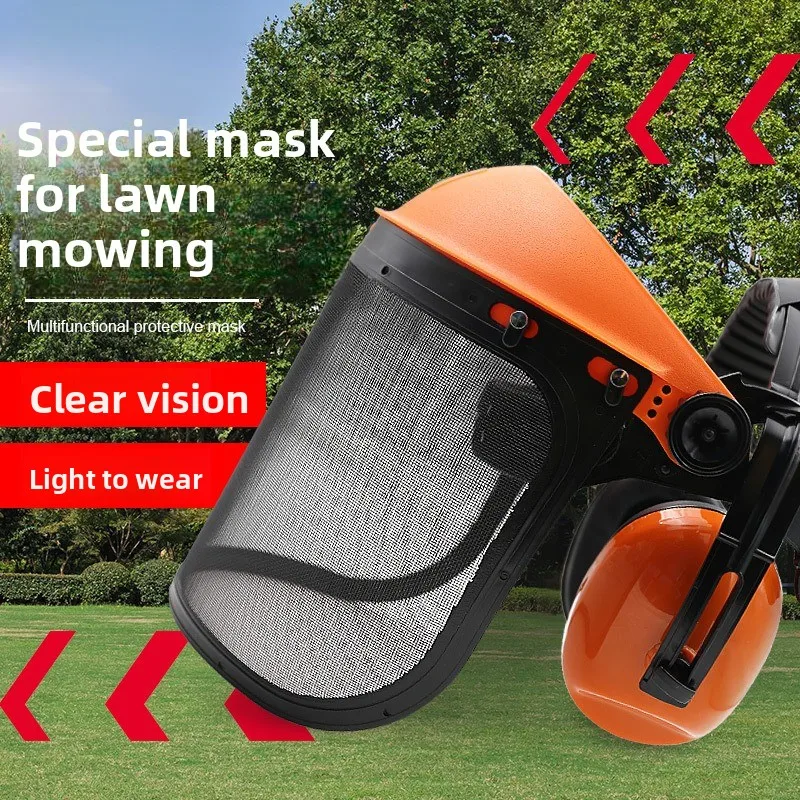 Safety Head-Mounted PVC Protective Mask Anti-Splashing Grass Anti Dust Mask For Cutting Hat Avoid Face Screen Protection Mask
