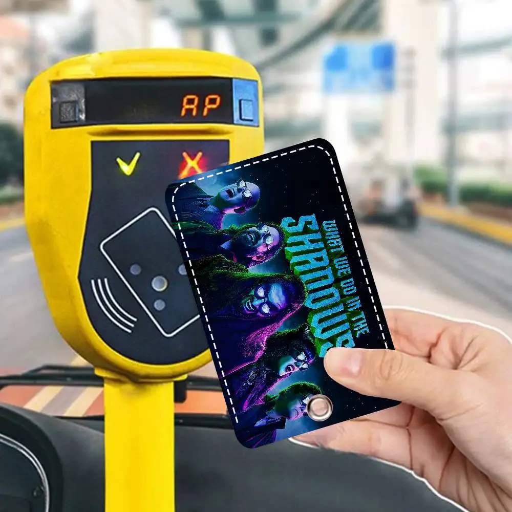 Movie What We Do in The Shadows Pattern Holder Keychain With Keychain for Access Card Bus Pass & Card Credit ID Bank Card