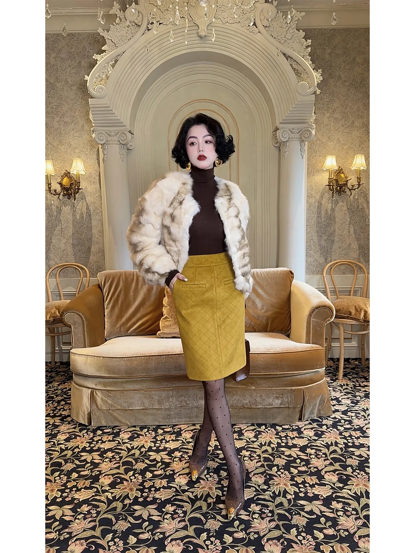 

Юбка Ele Plaid из замши с высокой талией, прямого кроя, для женщин, средней длины, весенняя новинка, модная повседневная юбка