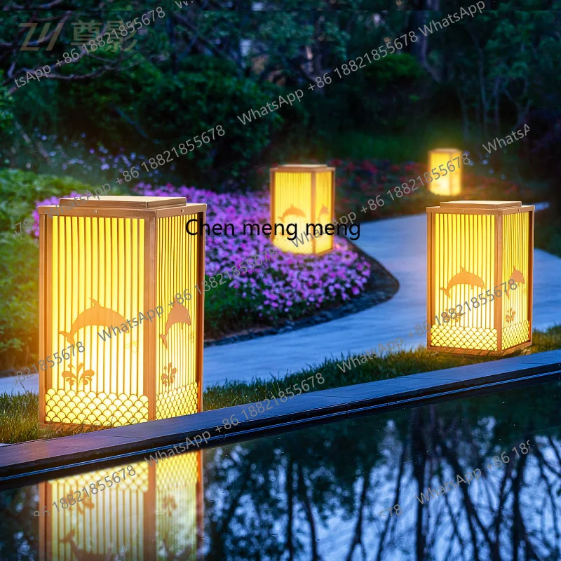 

Stainless steel brushed antique solar lawn stigma lamp courtyard garden villa outdoor landscape lamp