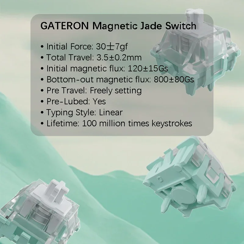 Gateron Magnetic Jade Switch Magic Jade Switch Linear for Magnetic mechanical keyboard HIFI Pre Lubed 30g POM PC PA66 Hall