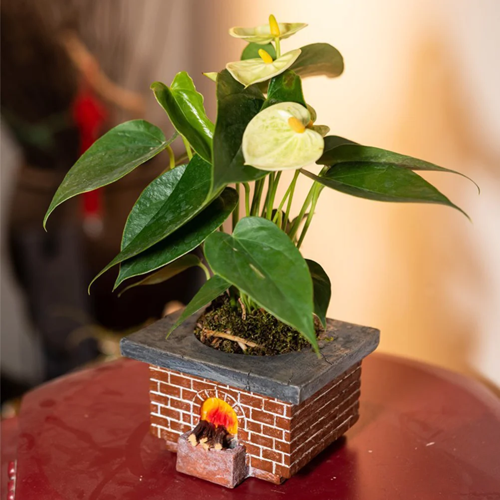 

Resin Hearth Shaped Planter Pot Decorative Flower Container for Home Office Garden Balcony Succulent Pot Retro Flowerpot