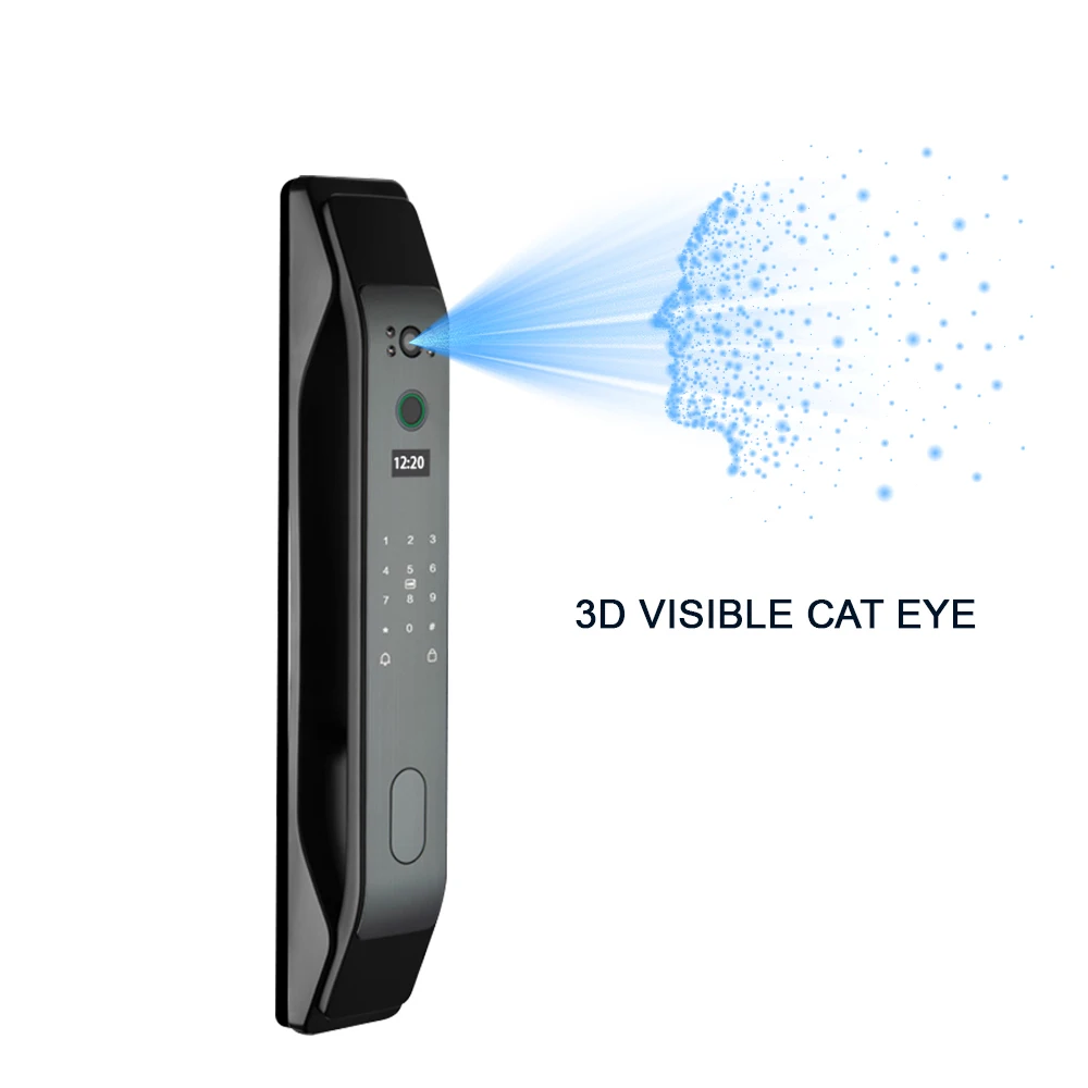 카메라 지문 인식 스마트 도어락, 3D 얼굴 인식, 적외선 센서, 비밀번호 도어락, 전자 도어락, 스마트 구멍