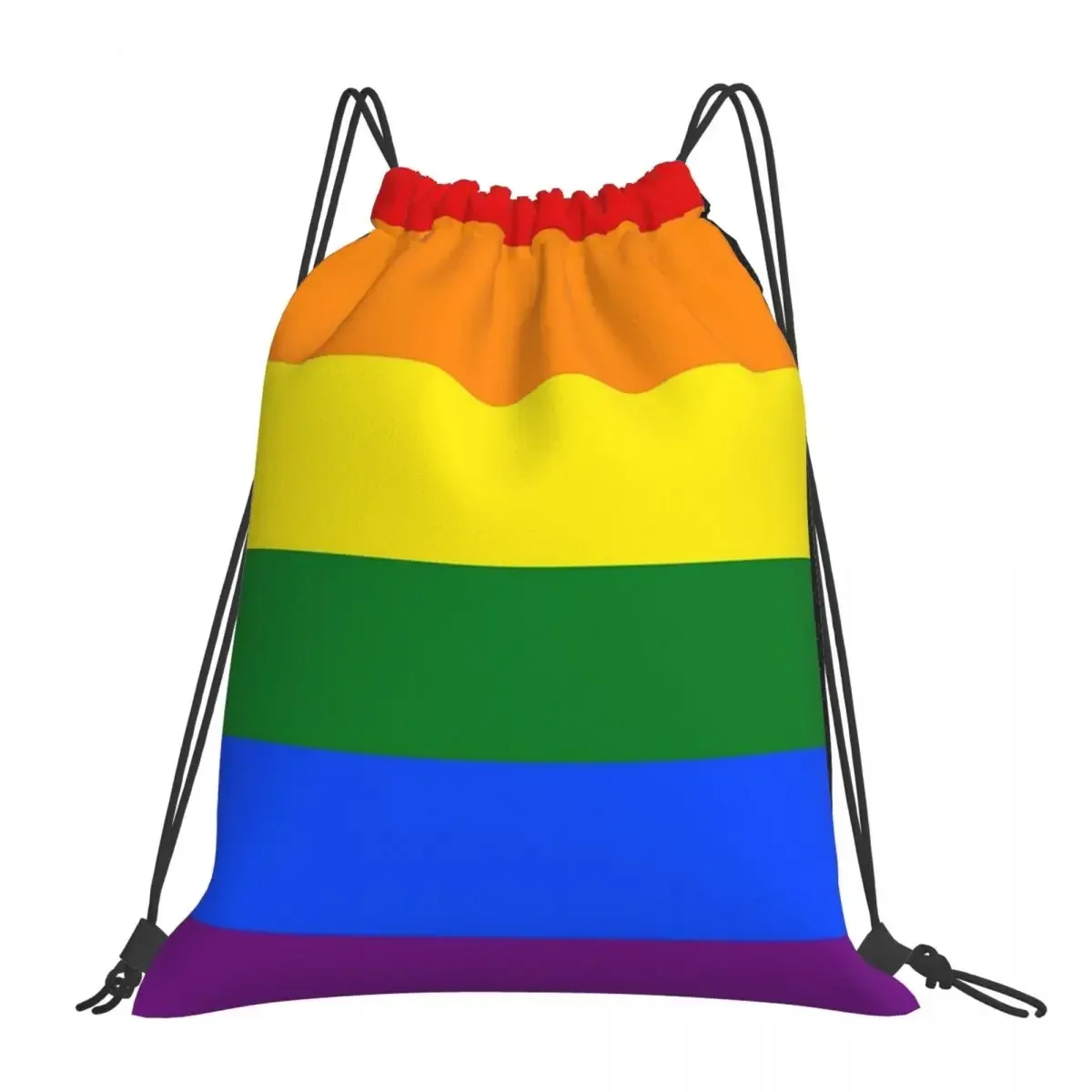 

Pride Rainbow Flag Backpacks Casual Portable Drawstring Bags Drawstring Bundle Pocket Sports Bag BookBag For Man Woman School