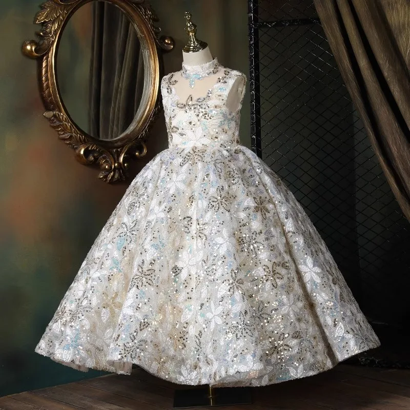 

Girls' Dress Light Luxury Niche High-end Children's Princess Dress Piano Performance Catwalk Singing Host Performance Show